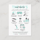 Lash Extensions After Care InstructionsビジネスCA 名刺 (裏面)