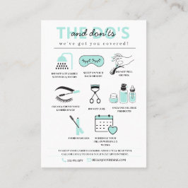 Lash Extensions After Care InstructionsビジネスCA 名刺