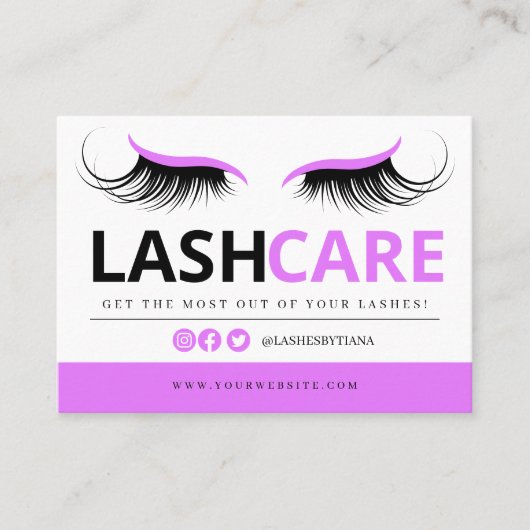 Lash Extensions After Care InstructionsビジネスCA 名刺 (正面)