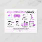 Lash Extensions After Care InstructionsビジネスCA 名刺 (裏面)