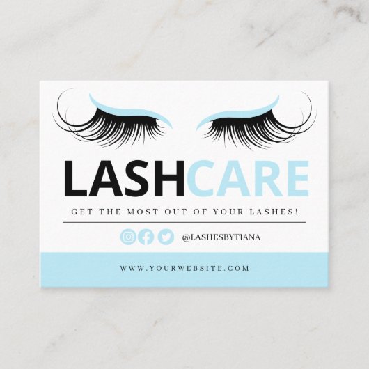 Lash Extensions After Care InstructionsビジネスCA 名刺 (正面)