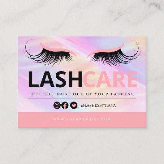 Lash Extensions After Care InstructionsビジネスCA 名刺 (正面)