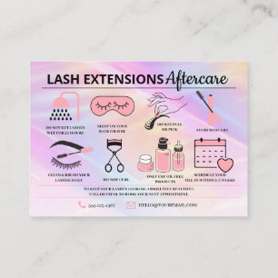 Lash Extensions After Care InstructionsビジネスCA 名刺