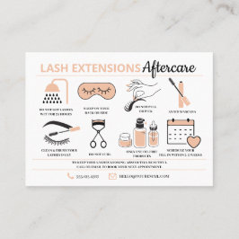 Lash Extensions After Care InstructionsビジネスCA 名刺