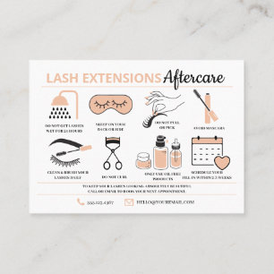 Lash Extensions After Care InstructionsビジネスCA 名刺