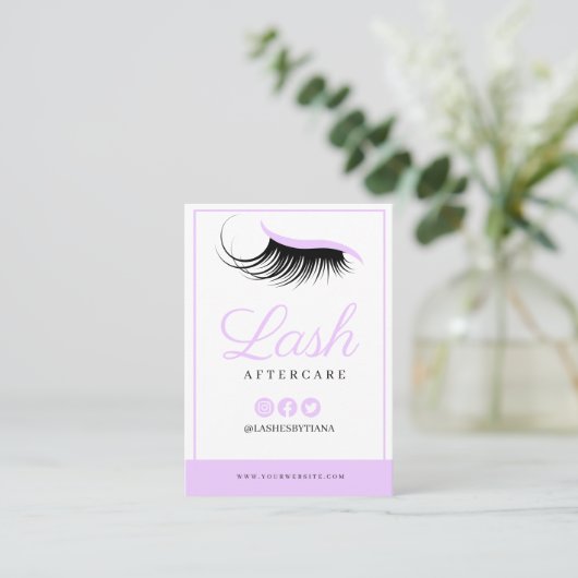 Lash Extensions After Care InstructionsビジネスCA 名刺 (スタンド正面)