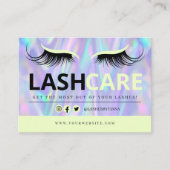 Lash Extensions After Care InstructionsビジネスCA 名刺 (正面)