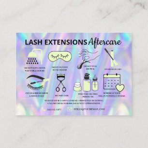 Lash Extensions After Care InstructionsビジネスCA 名刺