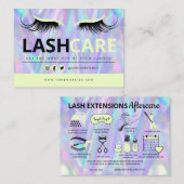 Lash Extensions After Care InstructionsビジネスCA 名刺 (正面/裏面)