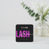 Lash Extensions AfterCareの説明Hot Pink Sq スクエア名刺 (スタンド正面)