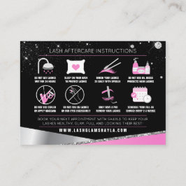 Lash Extensions AfterCare Glam Pink Diamonds 名刺