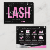 Lash Extensions AfterCare Glam Pink Diamonds Busin 名刺 (正面/裏面)