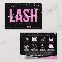 Lash Extensions AfterCare Glam Pink Diamonds Busin 名刺