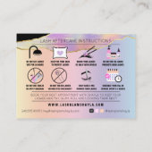 Lash Extensions AfterCare Holographic Rainbow 名刺 (裏面)