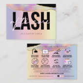 Lash Extensions AfterCare Holographic Rainbow 名刺 (正面/裏面)
