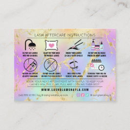 Lash Extensions AfterCare Instructionsアポイントメント 名刺
