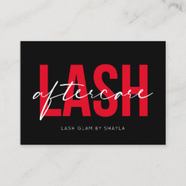 Lash Extensions AfterCare Instructionsアポイントメント 名刺