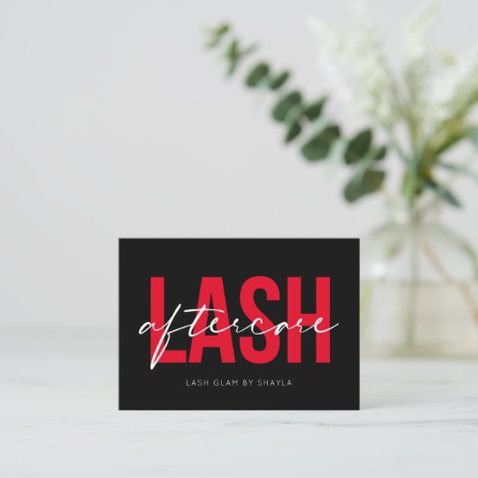 Lash Extensions AfterCare Instructionsアポイントメント 名刺 (スタンド正面)
