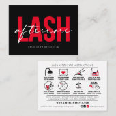 Lash Extensions AfterCare Instructionsアポイントメント 名刺 (正面/裏面)
