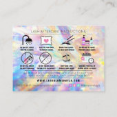 Lash Extensions AfterCare Instructionsアポイントメント 名刺 (裏面)