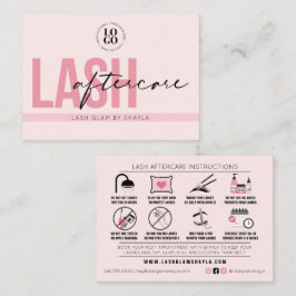 Lash Extensions AfterCare Instructionsアポイントメント 名刺