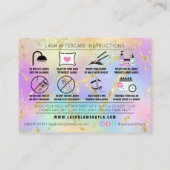 Lash Extensions AfterCare Instructionsアポイントメント 名刺 (裏面)