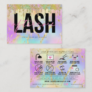 Lash Extensions AfterCare Instructionsアポイントメント 名刺