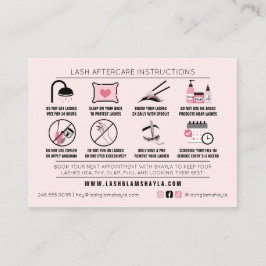 Lash Extensions AfterCare Instructionsアポイントメント 名刺