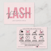 Lash Extensions AfterCare Instructionsアポイントメント 名刺 (正面/裏面)