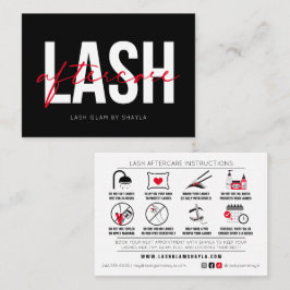 Lash Extensions AfterCare Instructionsアポイントメント 名刺