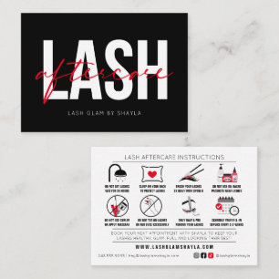 Lash Extensions AfterCare Instructionsアポイントメント 名刺