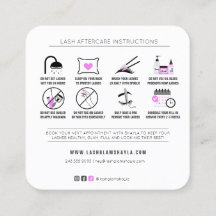 Lash Extensions AfterCare Instructions明るい赤紫色Squ