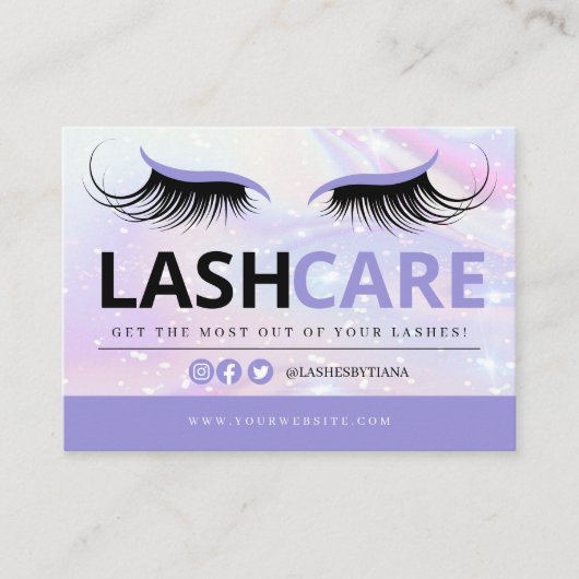 Lash Extensions Aftercare Instructions Business Ca 名刺 (正面)