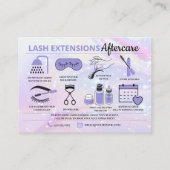 Lash Extensions Aftercare Instructions Business Ca 名刺 (裏面)