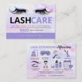 Lash Extensions Aftercare Instructions Business Ca 名刺 (正面/裏面)