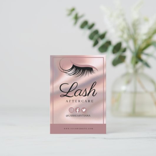 Lash Extensions Aftercare Instructions Business Ca 名刺 (スタンド正面)