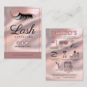 Lash Extensions Aftercare Instructions Business Ca 名刺 (正面/裏面)