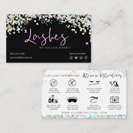 Lash Extensions AfterCare Instructions Holographic 名刺