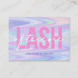 Lash Extensions AfterCare Instructions Holographic 名刺