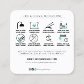 Lash Extensions AfterCare Instructions Square Busi スクエア名刺 (裏面)