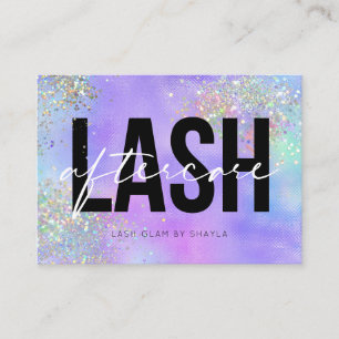 Lash Extensions Holographic AfterCareの説明 名刺