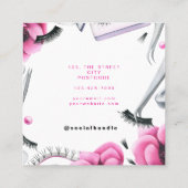 Lash Extensions Lashes Technician Beauty Salon スクエア名刺 (裏面)