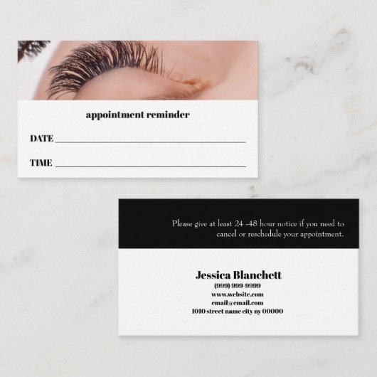 Lash Extensions Salon Appointment Card 予約カード (正面/裏面)