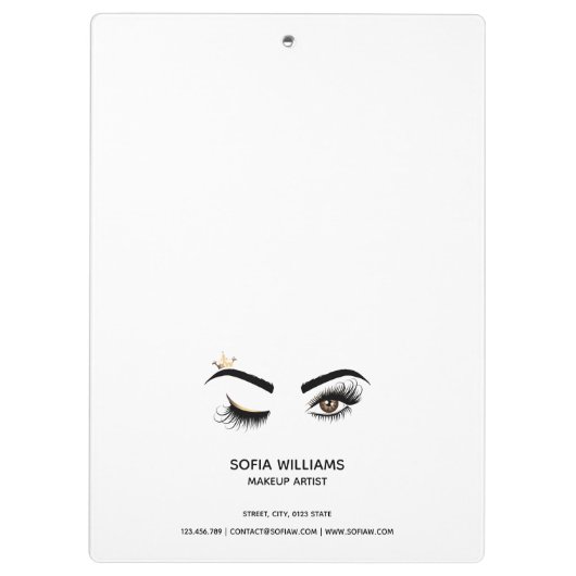 Lash Queen Wink Eyeメイクアップアーティスト長いまつげ クリップボード (裏面)