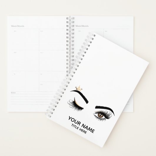 Lash Queen Wink Eyeメイクアップアーティスト長いまつげ プランナー手帳 (ディスプレー)