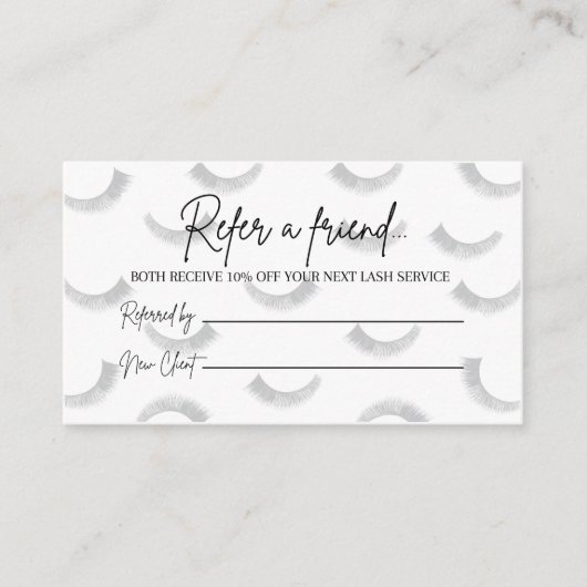Lash Refer a Friend Card 紹介カード (正面)