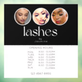 Lash Studio 3 写真 営業時間 ブラック ホワイト ウィンドウサイン (シート3)