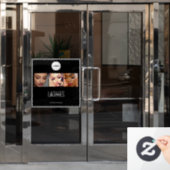 Lash Studio Elegant Photo Collage Logo ウィンドウサイン (オフィスドア)