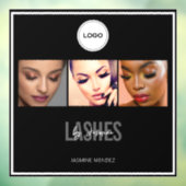 Lash Studio Elegant Photo Collage Logo ウィンドウサイン (シート3)