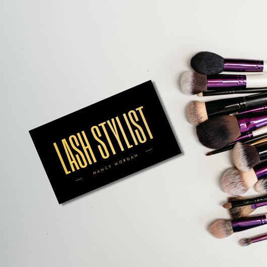 Lash Stylistブラックと金ゴールド 名刺